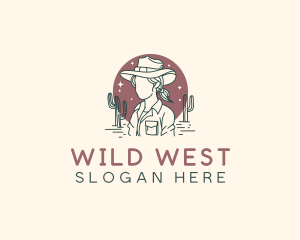 Buckaroo - Cowgirl Western Girl logo design