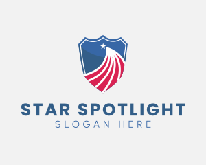 American Flag Shield logo design