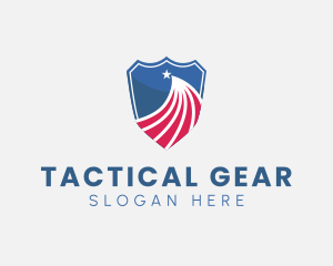 Patriotic - American Flag Shield logo design