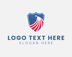 Patriotic - American Flag Shield logo design