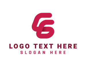 Name - Red Monogram Letter CG logo design