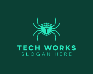 Tech Spider Shield  logo design