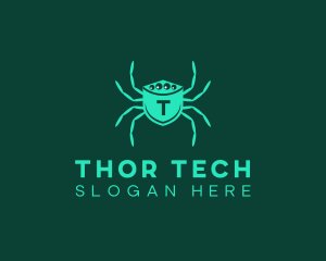 Tech Spider Shield  logo design