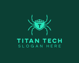 Tech Spider Shield  logo design