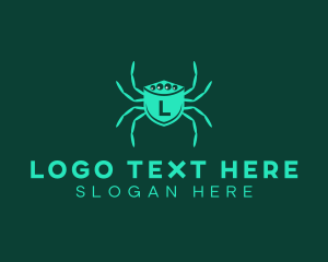 Online Streamer - Tech Spider Shield logo design