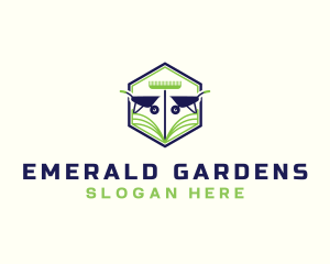 Wheelbarrow Rake Garden logo design