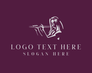 Performer - Flute Instrument Musician logo design