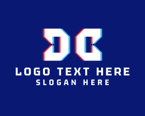 Glitch - Static Monogram Letter DC logo design