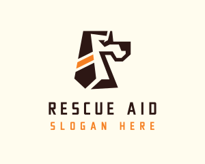 Rescue - Dog Head Tie logo design