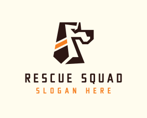Rescue - Dog Head Tie logo design