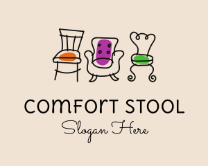 Stool - Furniture Chair Seats logo design