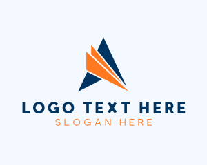 Triangle - Paper Plane Origami Letter A logo design