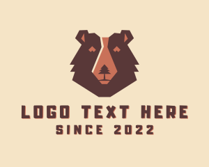 Bear - Wild Bear Pine Tree logo design
