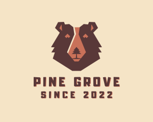 Wild Bear Pine Tree logo design