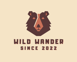 Wild Bear Pine Tree logo design