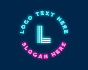 Optical Illusion - Cyber Neon Company logo design