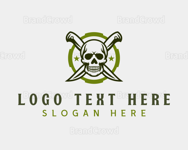 Skull Knife Blade Logo