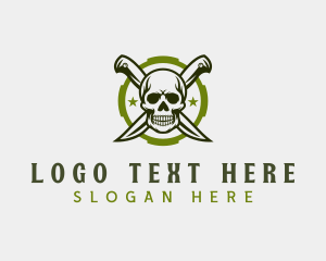 Mercenary - Skull Knife Blade logo design