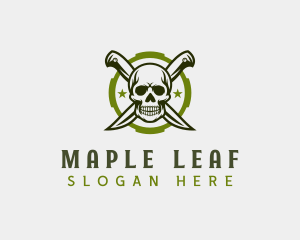 Skull Knife Blade Logo