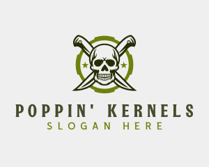 Skull Knife Blade Logo