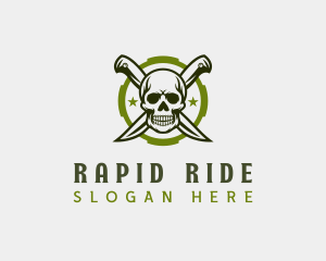 Skull Knife Blade Logo