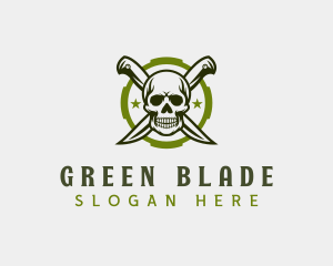 Skull Knife Blade logo design