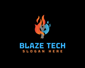 Blaze - Blazing Ice Wrench logo design