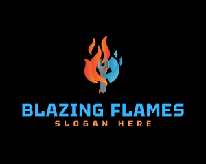 Blazing Ice Wrench logo design