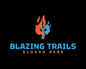 Blazing Ice Wrench logo design