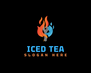 Blazing Ice Wrench logo design