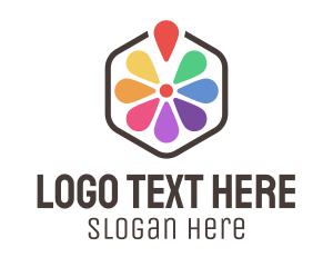 Locator - Flower Petal Location Pin logo design