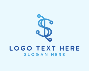 Modern Blue Dollar Sign logo design