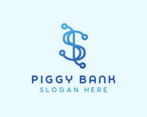 Modern Blue Dollar Sign logo design