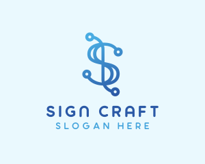 Modern Blue Dollar Sign logo design