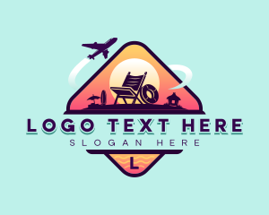 Vacation - Tropical Beach Chair logo design