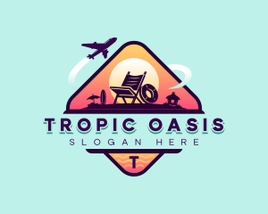 Tropical Beach Chair logo design