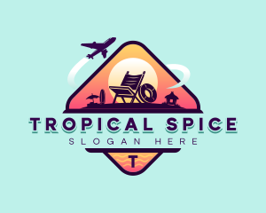 Tropical Beach Chair logo design