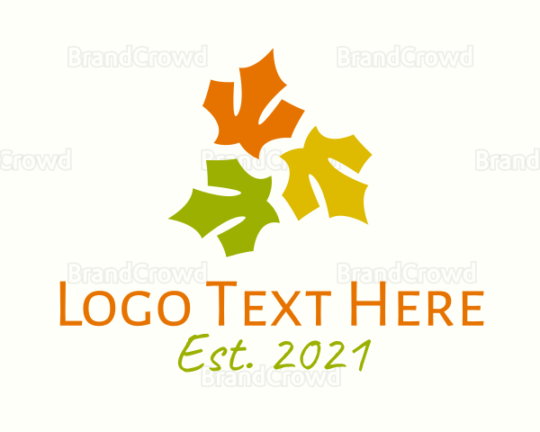 Multicolor Autumn Leaves Logo