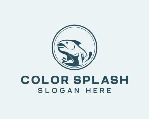 Marine Fish Splash logo design