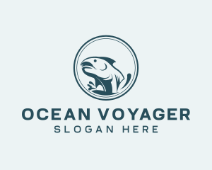 Seafarer - Marine Fish Splash logo design