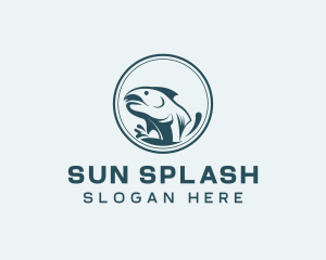 Marine Fish Splash logo design