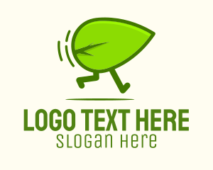Run - Green Leaf Running logo design
