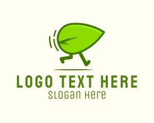 Fast - Green Leaf Running logo design