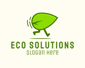 Environmentally Friendly - Green Leaf Running logo design