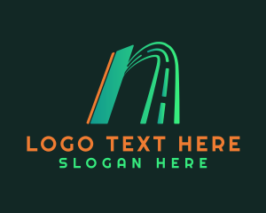 Trucking - Highway Letter N Road logo design