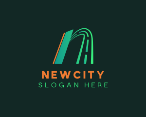 Highway Road Letter N logo design