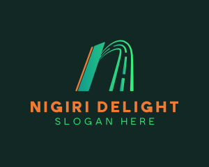 Highway Road Letter N logo design