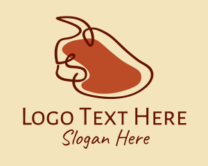 Meat Shop - Minimalist Angry Bull logo design
