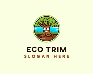 Eco Glasses Tree logo design