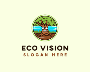 Eco Glasses Tree logo design